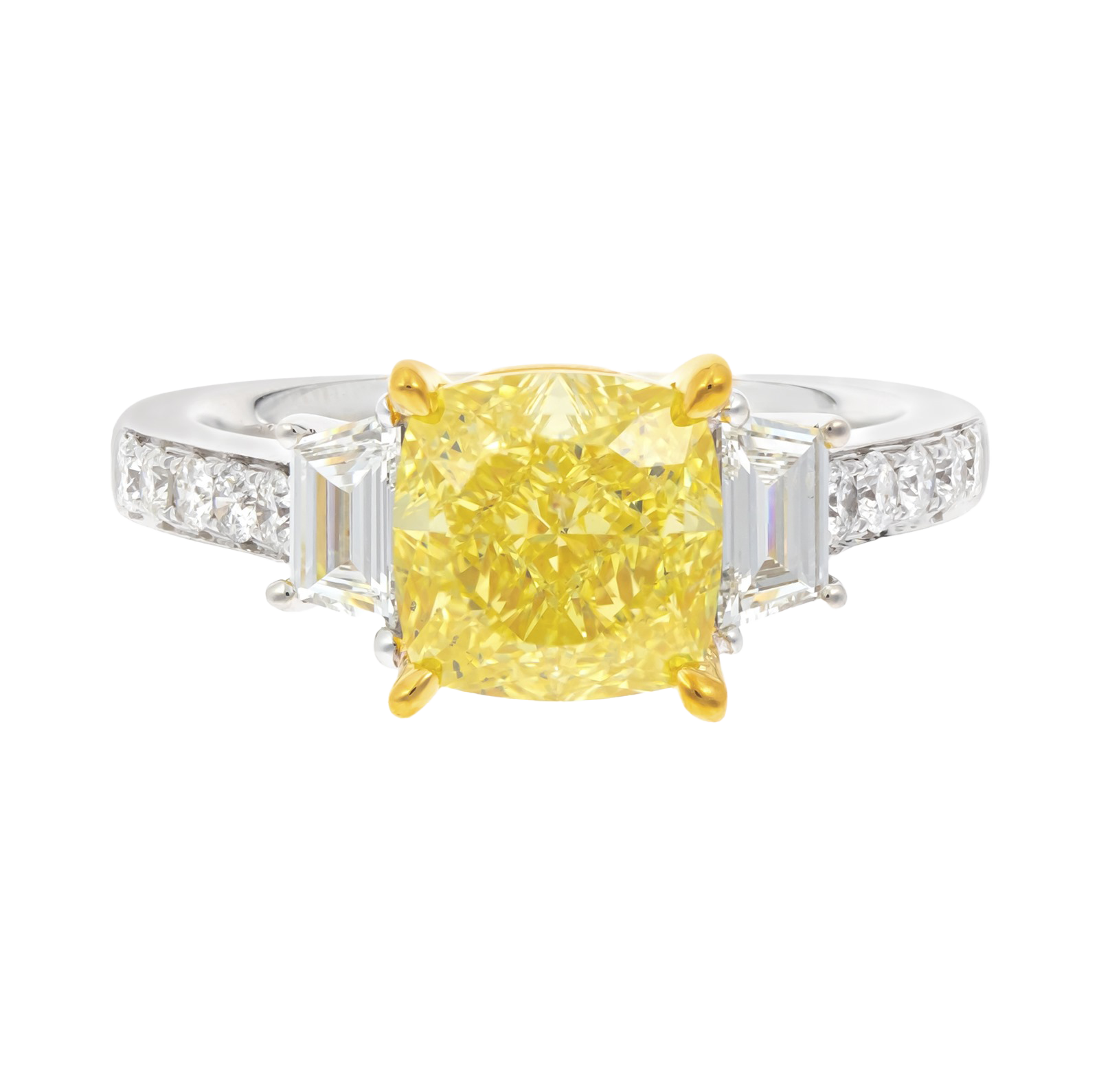 3.01 ct Yellow Diamond ring 18k white gold