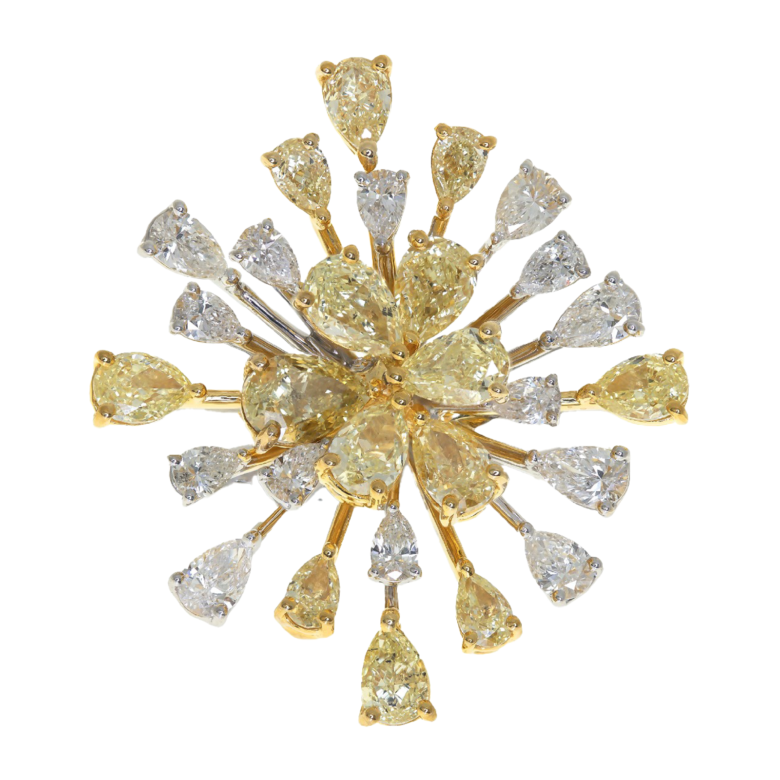 3.45ct Yellow and white diamond ring