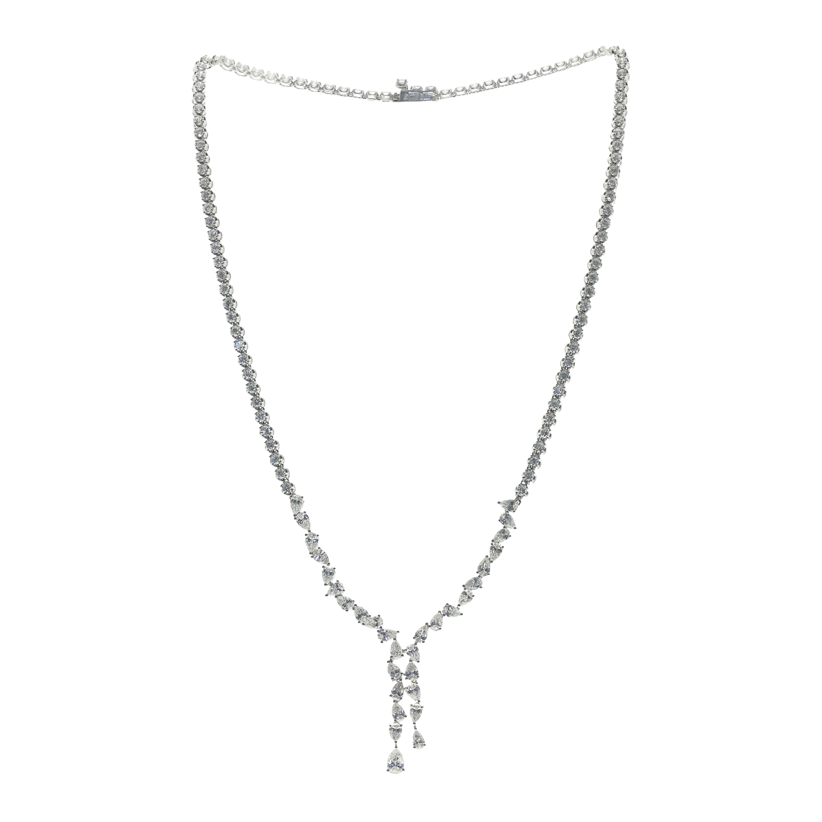 9.57 ct white Diamond necklace collar 18k white gold 16.5 inch